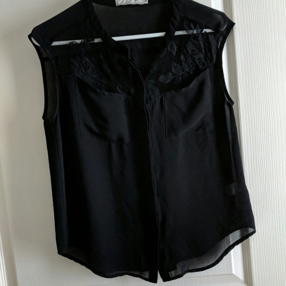 Sheer sleeveless top